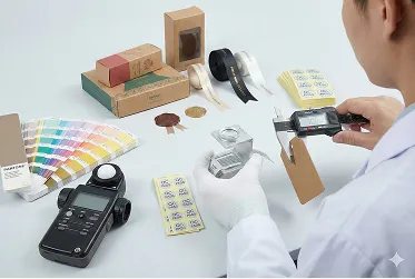 Packaging customization desk with samples
