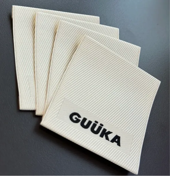 Reusable cotton pouch folded detail