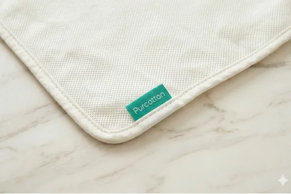 Cotton mesh pouch close-up detail