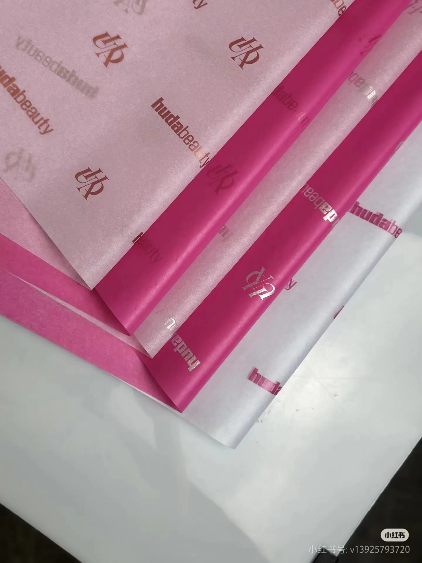 Pink custom printed tissue paper