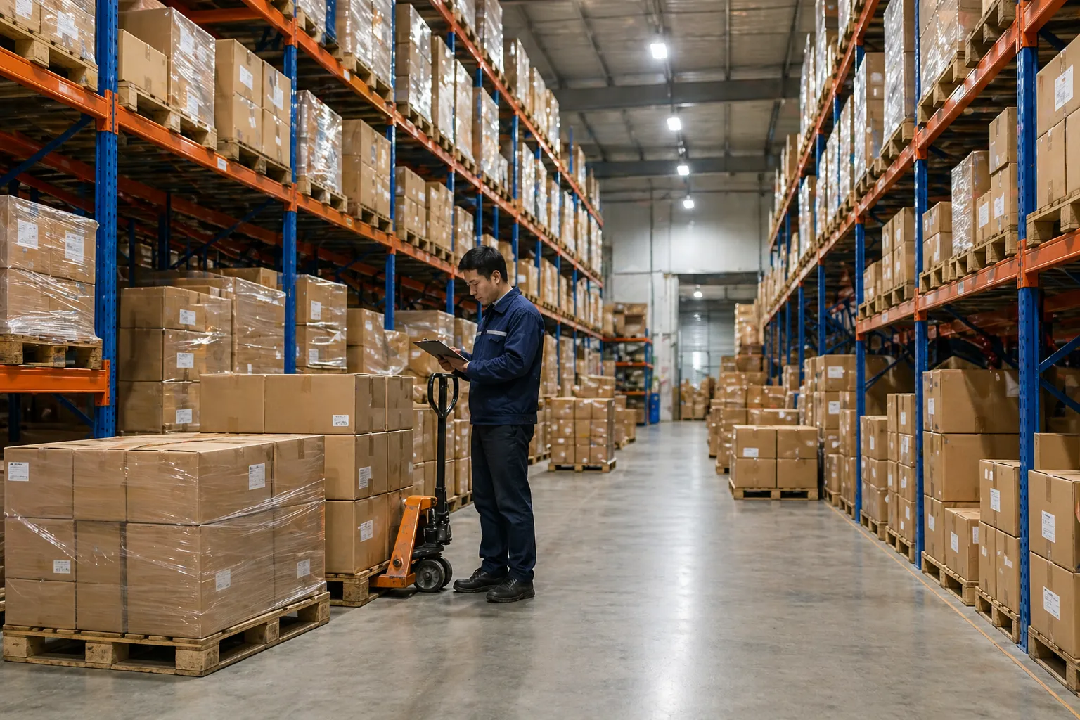 Warehouse consolidation with palletized cartons
